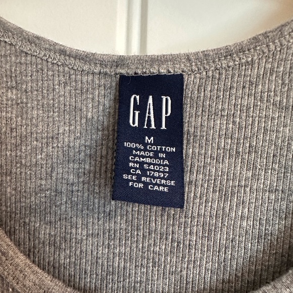 GAP women’s ribbed and striped  gray tank - Medium - Picture 2 of 4